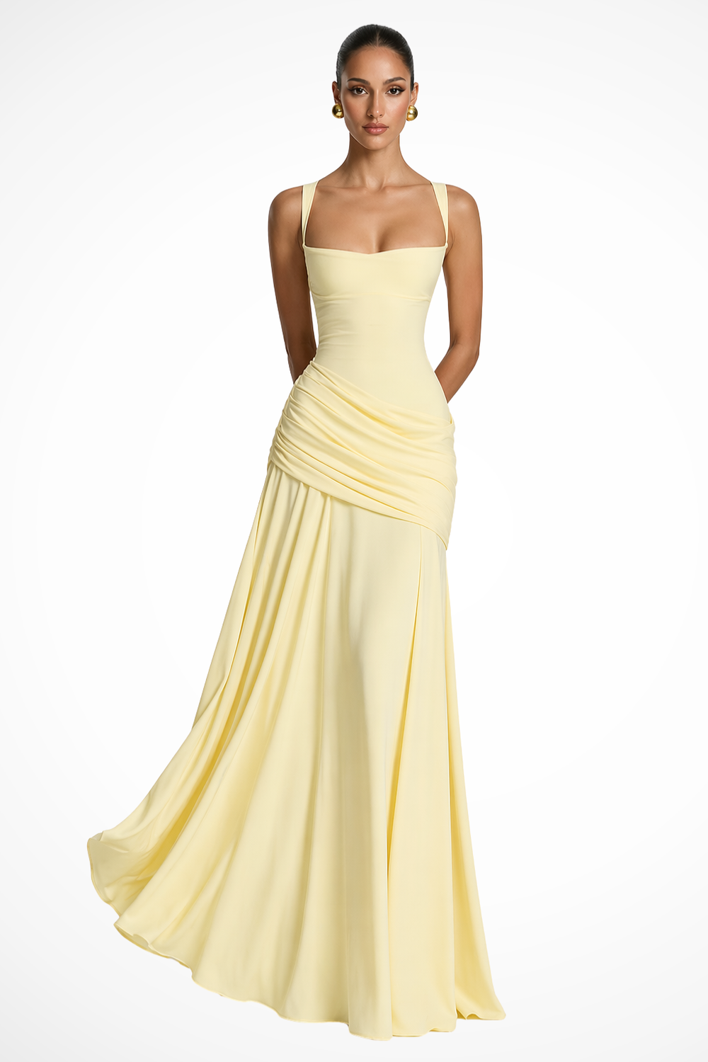 Square Neck Maxi Dress for Women