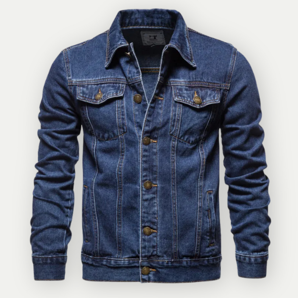 Relaxed Fit Denim Trucker Jacket for Men