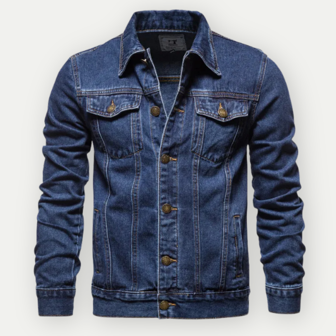 Relaxed Fit Denim Trucker Jacket for Men