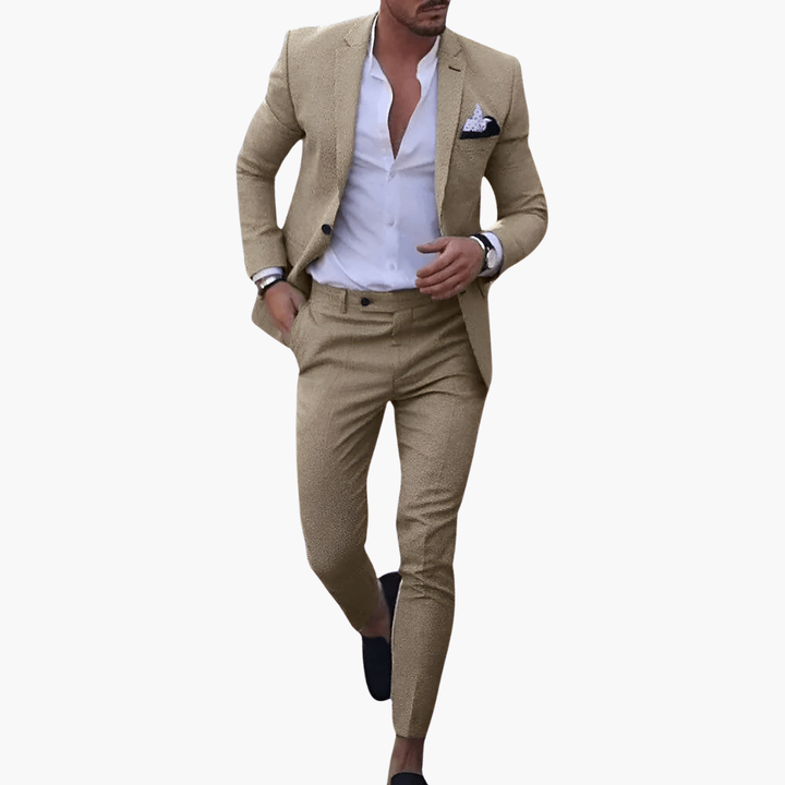 Slim Fit Blazer and Trousers Set for Men