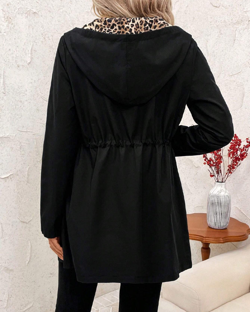Reversible Leopard Hooded Jacket for Women