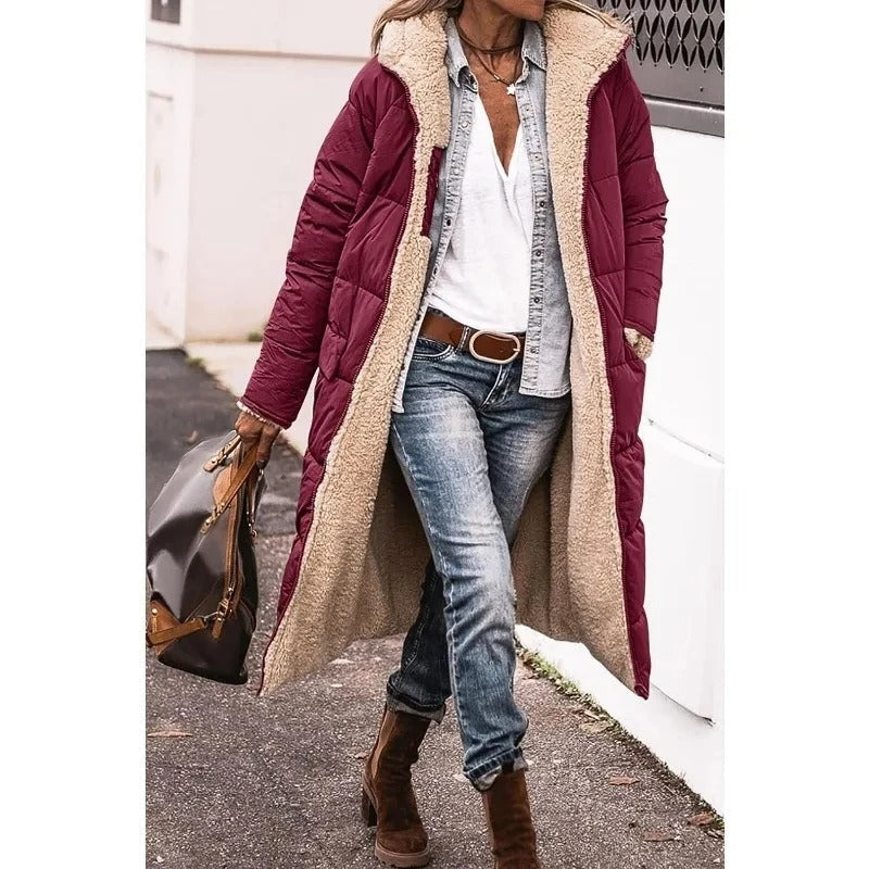 Longline Sherpa Lined Puffer Jacket for Women