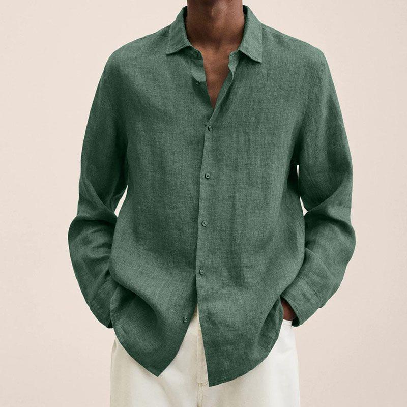 Long Sleeve Linen Casual Shirt for Men