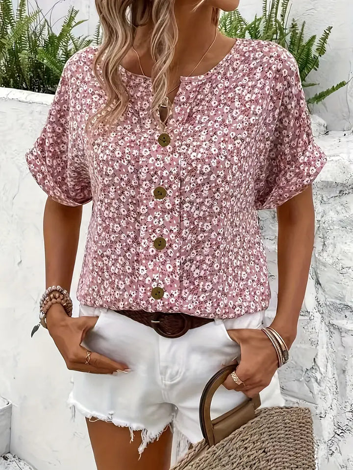 Floral Print Lightweight Blouse for Women