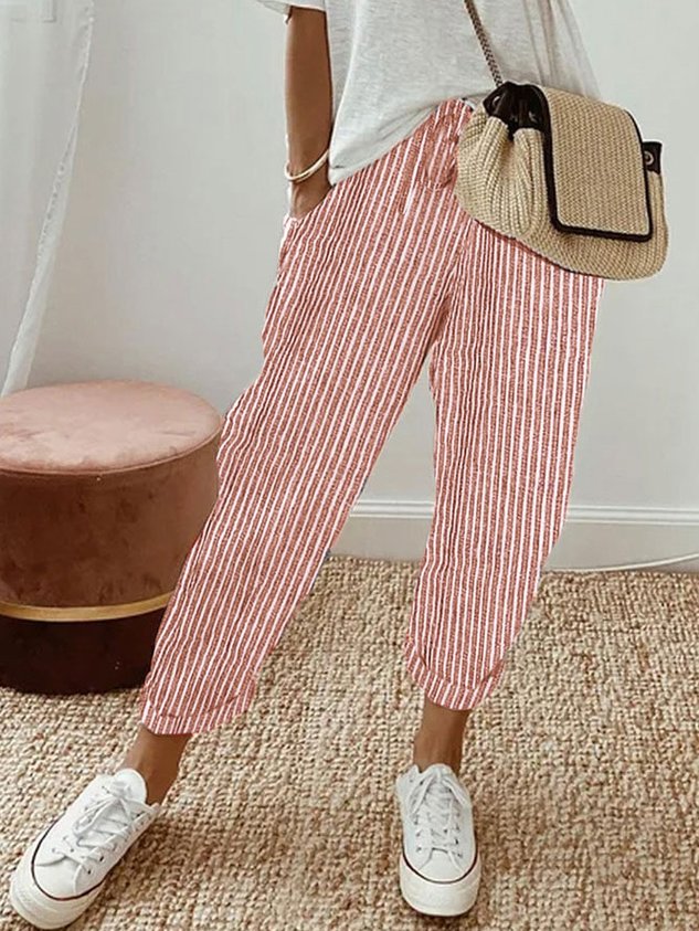 Breathable Cotton Straight Pants for Women