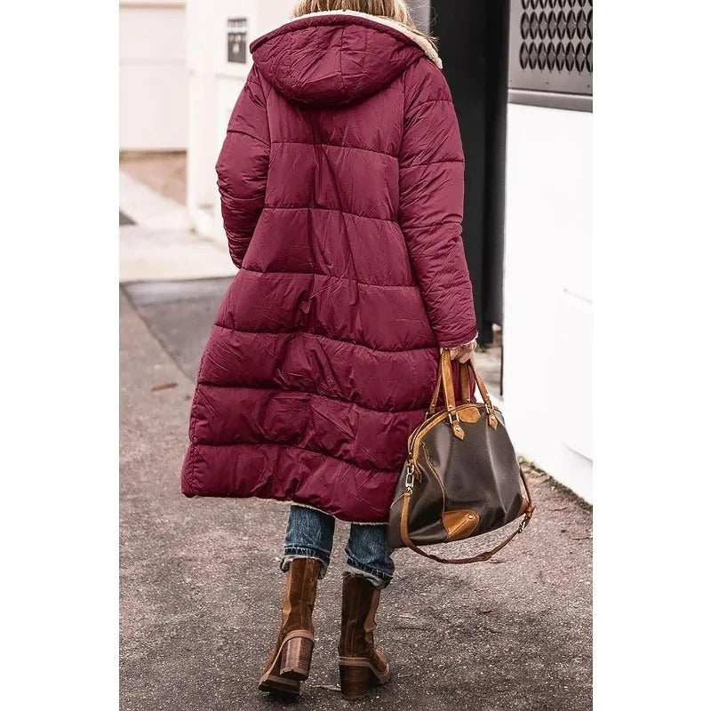 Longline Sherpa Lined Puffer Jacket for Women
