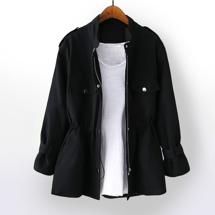 Drawstring Waist Utility Blazer for Women