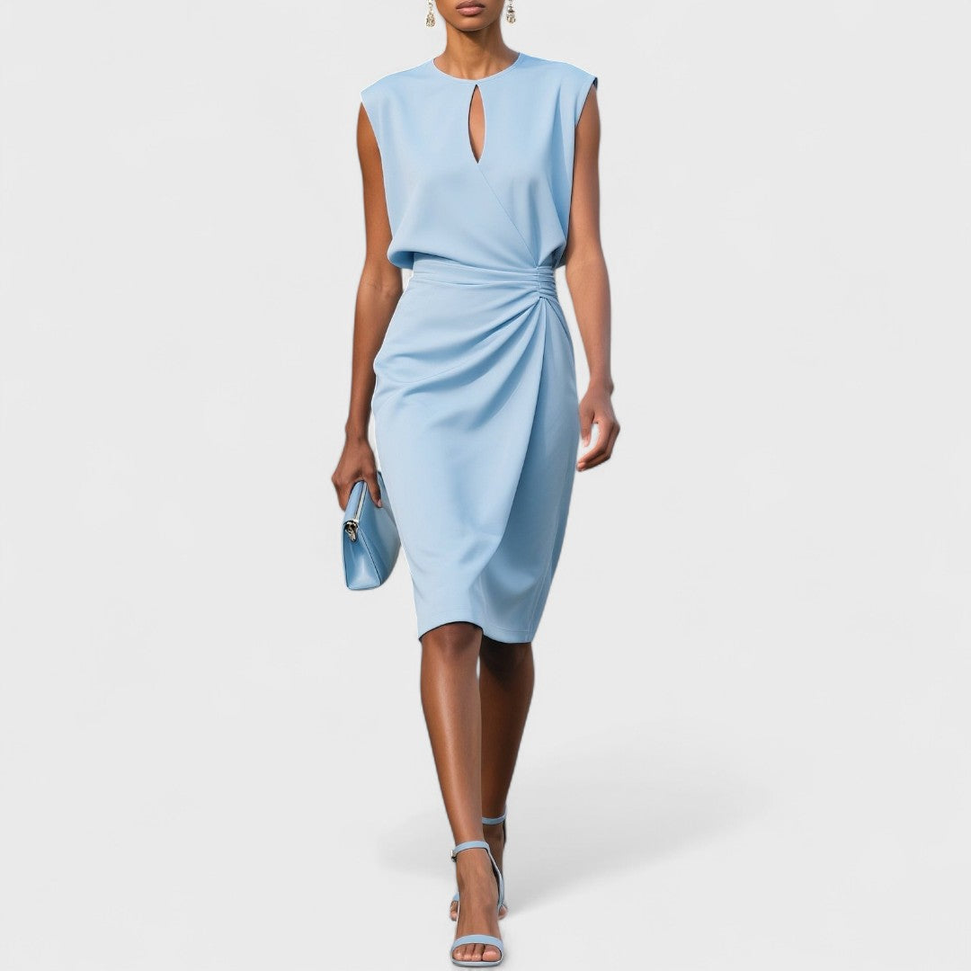 Draped Sleeveless Midi Dress for Women