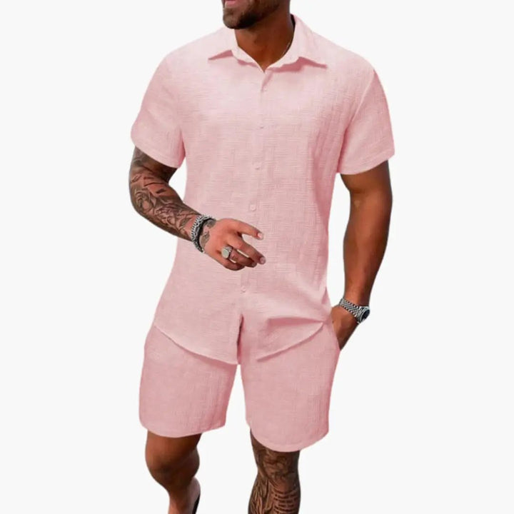 Short Sleeve Polo and Shorts Set for Men