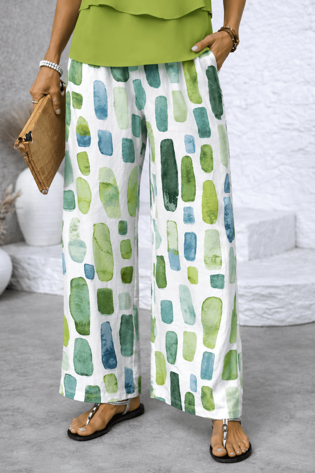 Flowy Two-Piece Top and Trouser Set for Women