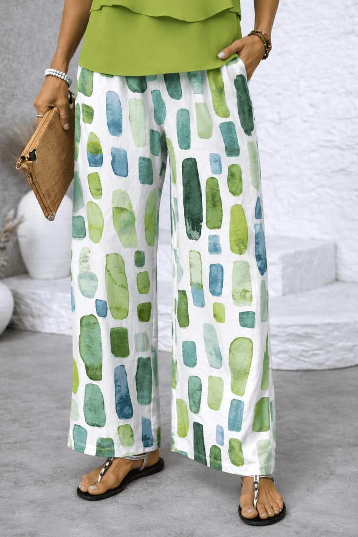 Flowy Two-Piece Top and Trouser Set for Women