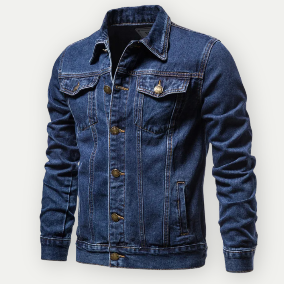 Relaxed Fit Denim Trucker Jacket for Men