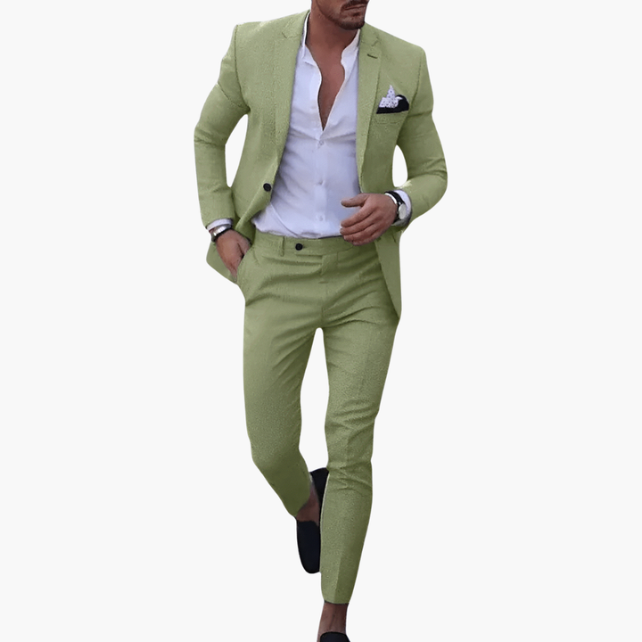 Slim Fit Blazer and Trousers Set for Men