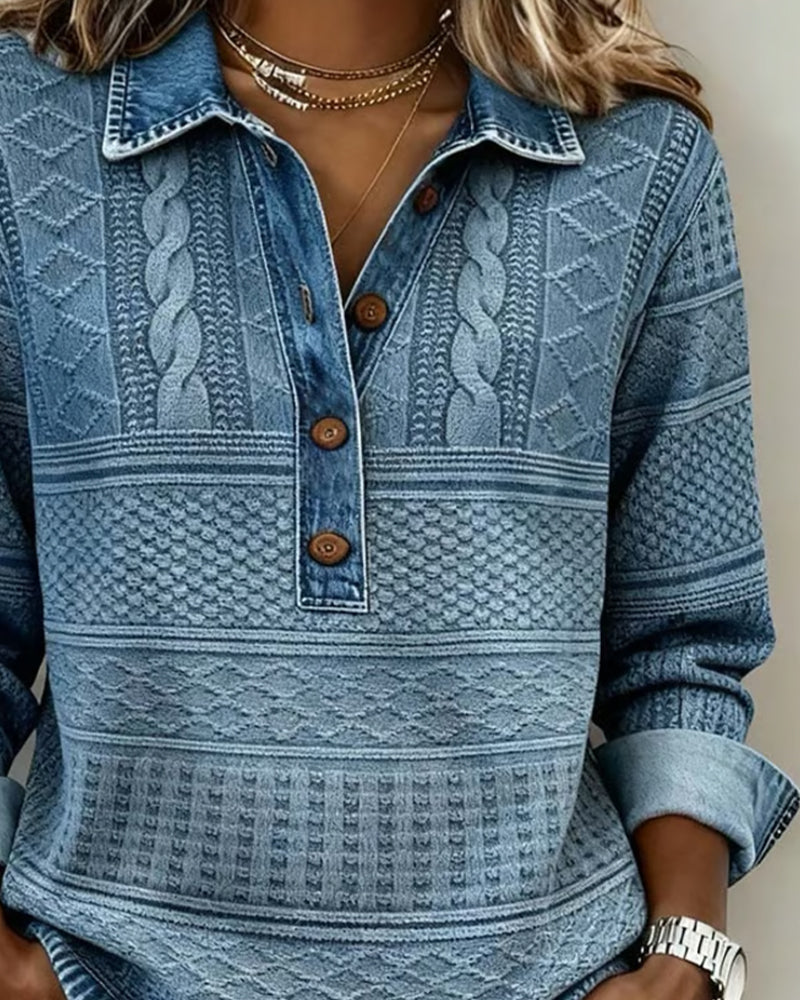 Button-Up Cable Knit Sweater for Women