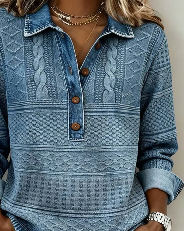 Button-Up Cable Knit Sweater for Women