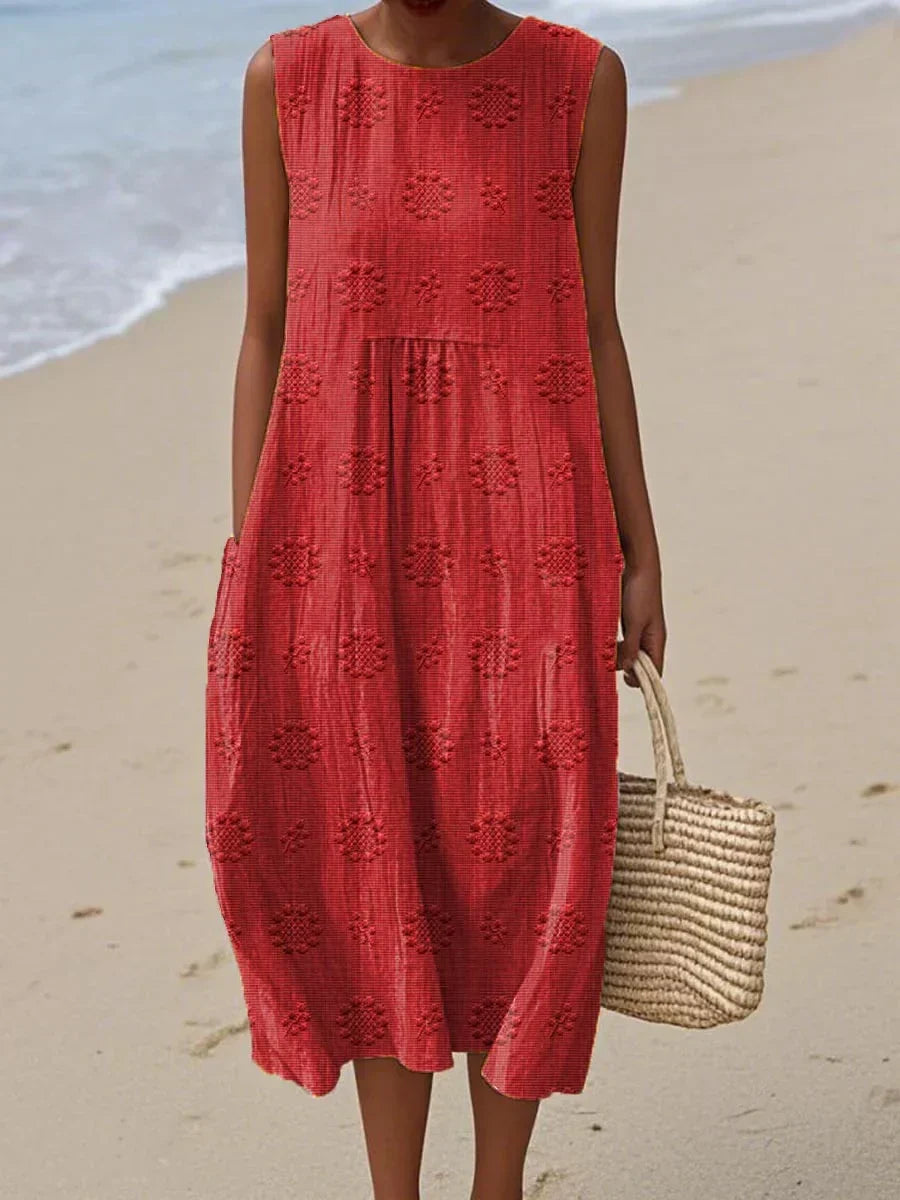 Sleeveless Relaxed Midi Dress for Women