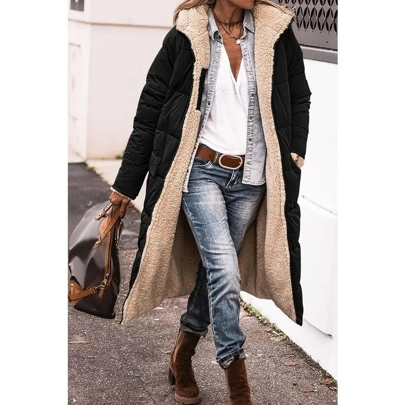 Longline Sherpa Lined Puffer Jacket for Women