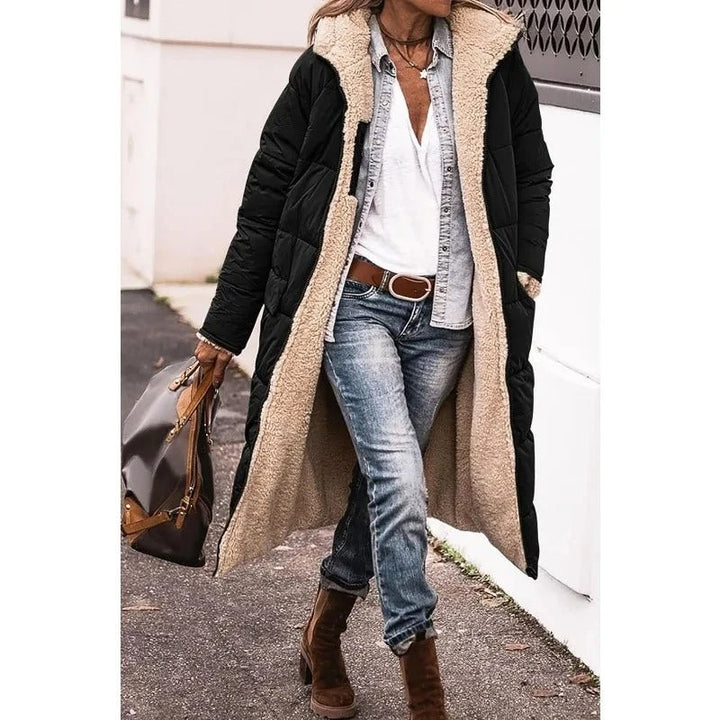 Longline Sherpa Lined Puffer Jacket for Women