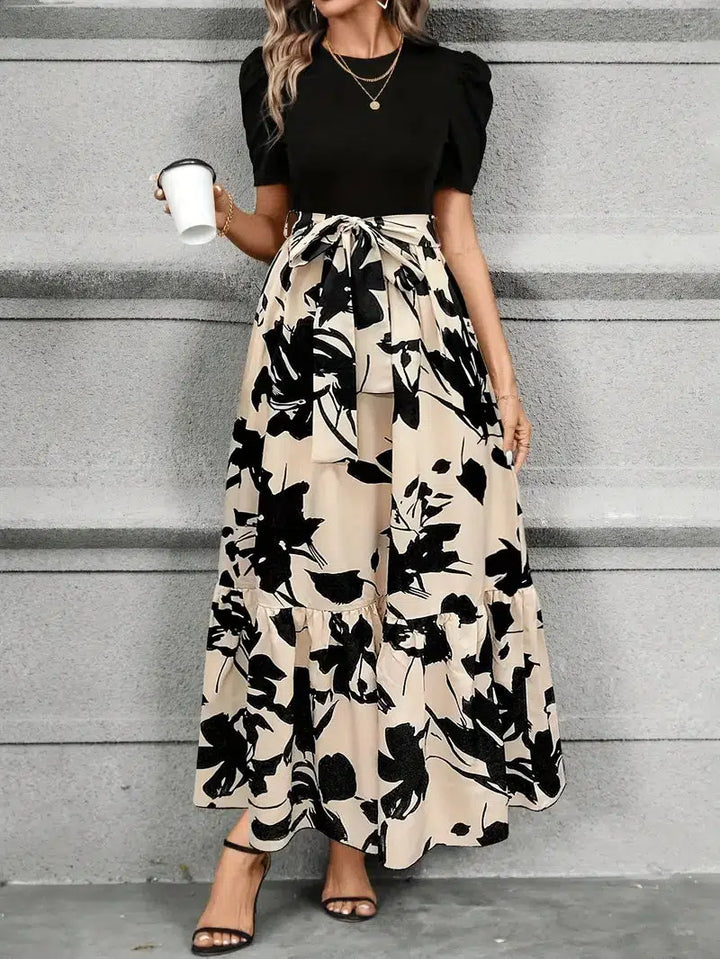 Floral Tie-Waist Midi Dress for Women