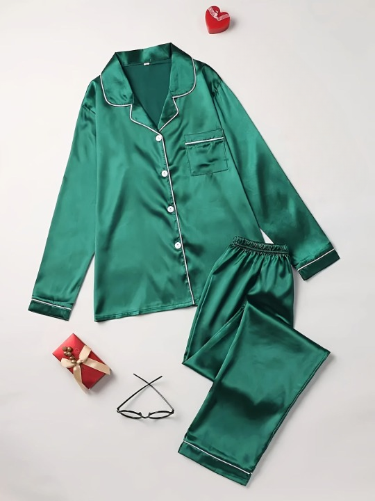 Silk Two-Piece Sleepwear Set for Women