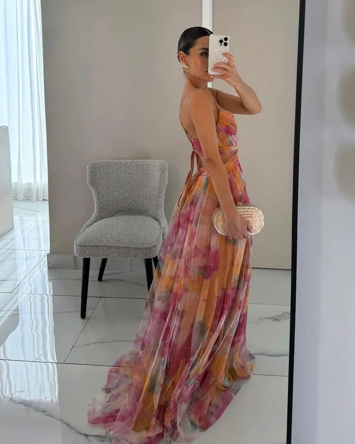 V-Neck Evening Maxi Dress for Women
