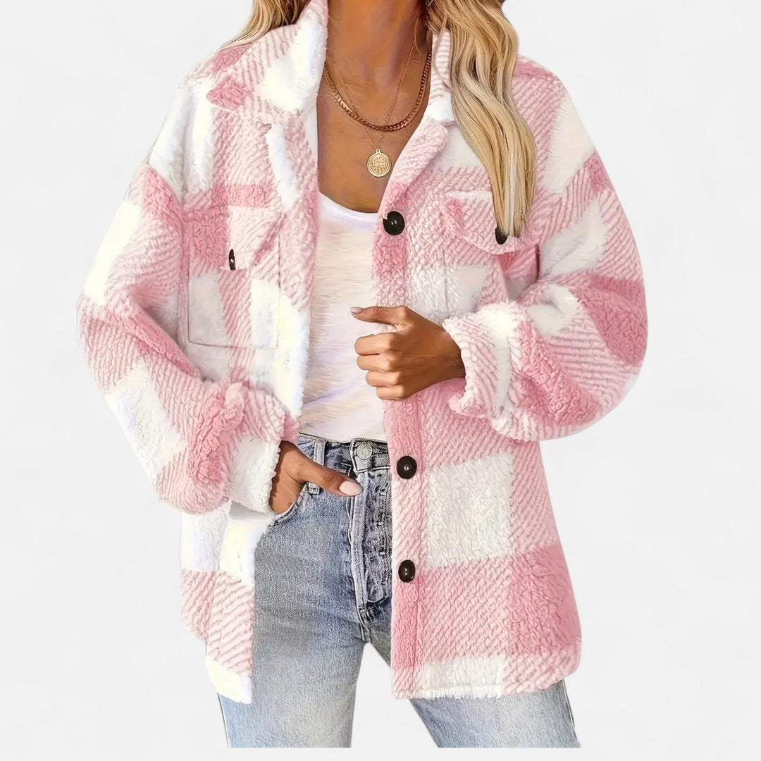 Plaid Oversized Button-Up Shacket for Women