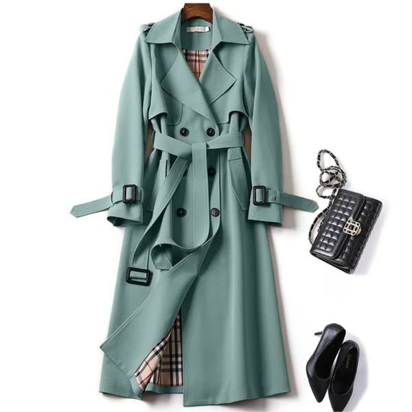 Belted Double-Breasted Trench Coat for Women
