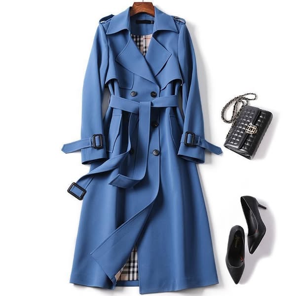 Belted Double-Breasted Trench Coat for Women