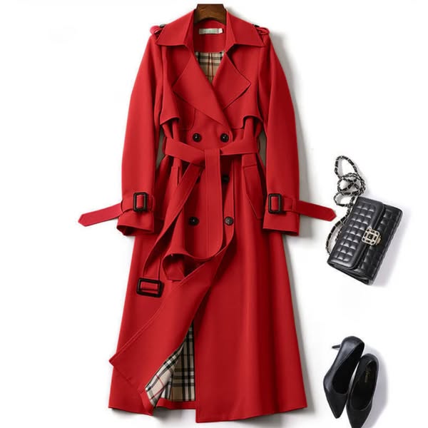 Belted Double-Breasted Trench Coat for Women