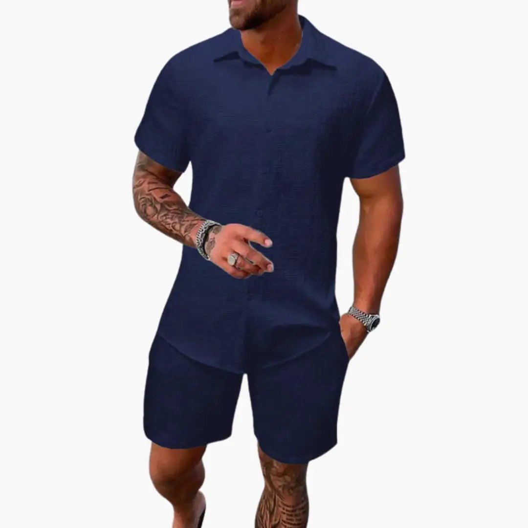 Short Sleeve Polo and Shorts Set for Men