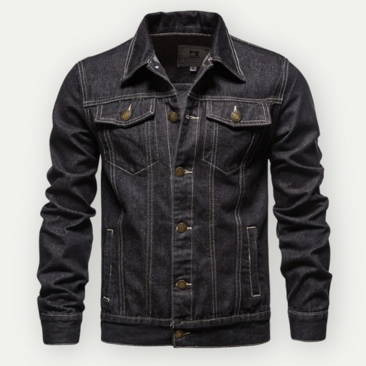 Relaxed Fit Denim Trucker Jacket for Men
