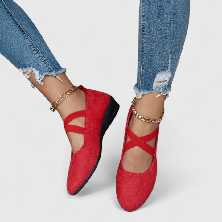 Cross-Strap Wedge Sandals for Women