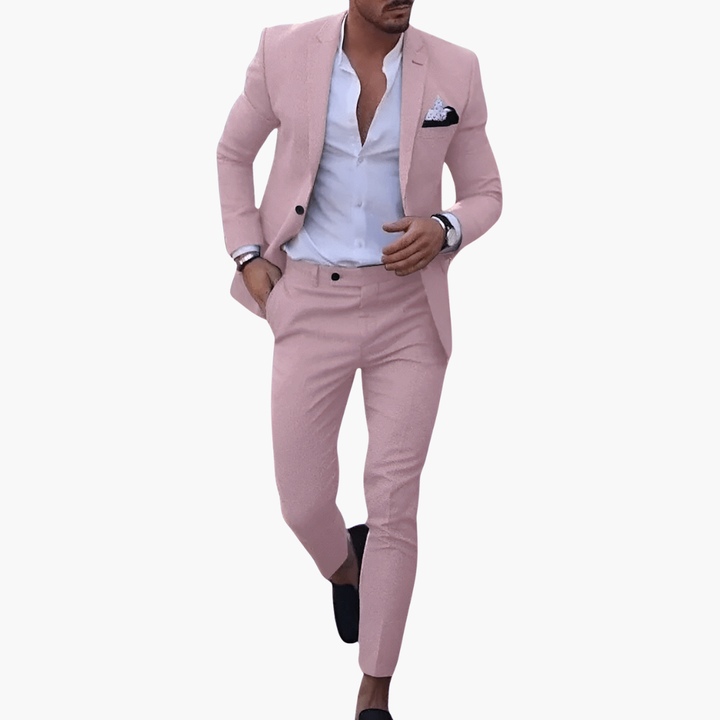Slim Fit Blazer and Trousers Set for Men