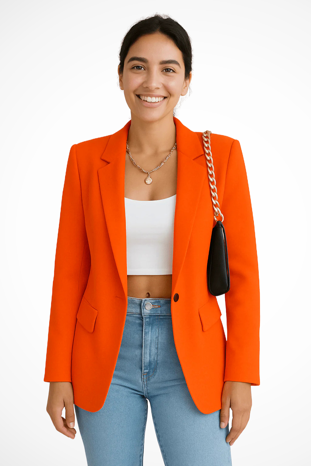 Tailored Single-Breasted Blazer for Women