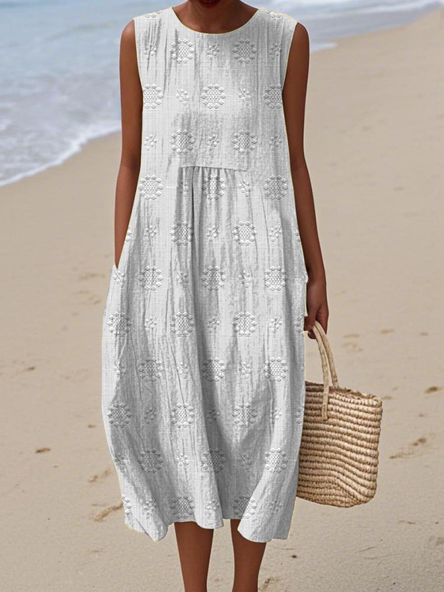 Sleeveless Relaxed Midi Dress for Women