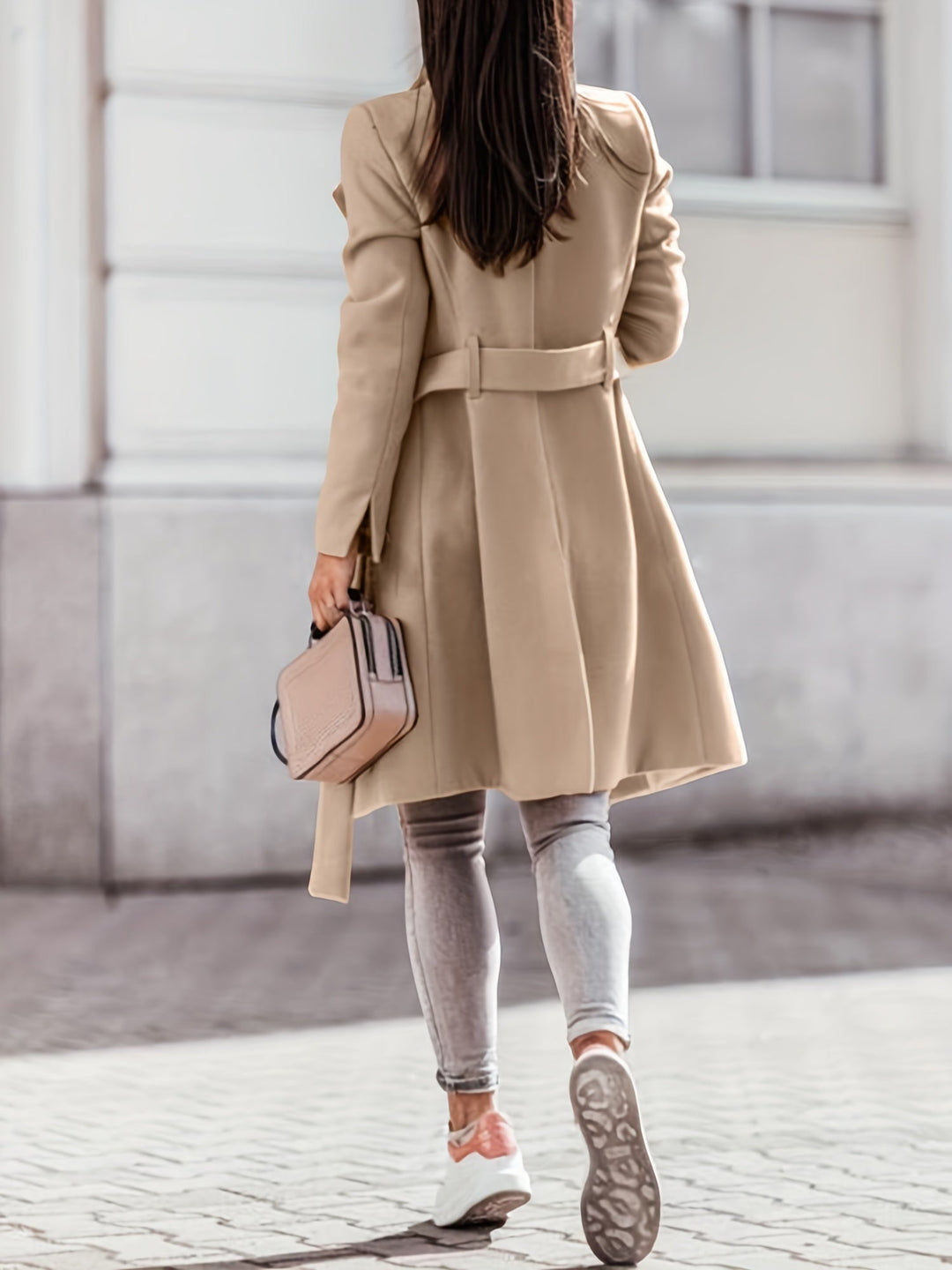 Long Belted Trench Coat for Women