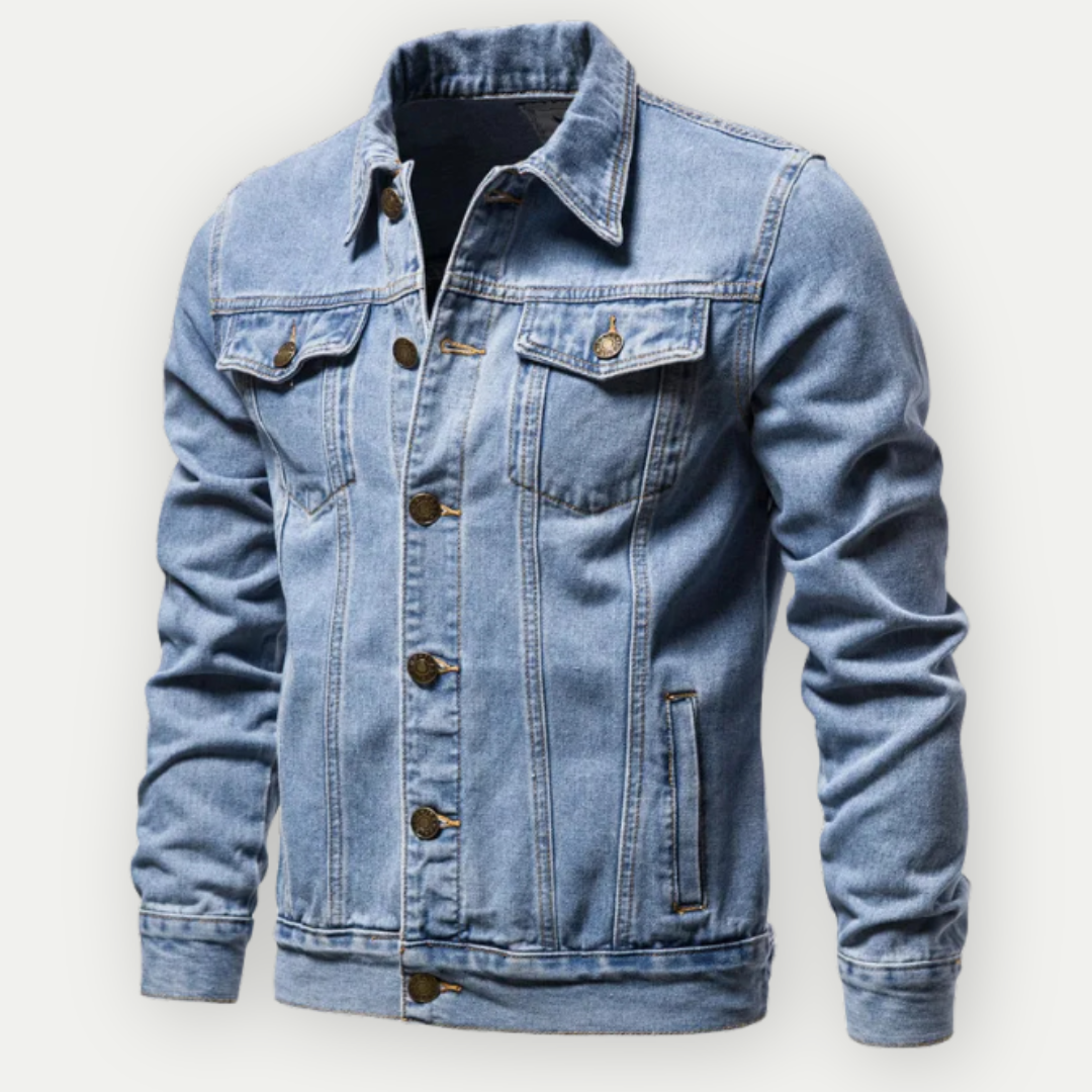 Relaxed Fit Denim Trucker Jacket for Men