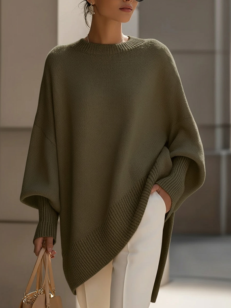 Oversized Knit Pullover Sweater for Women
