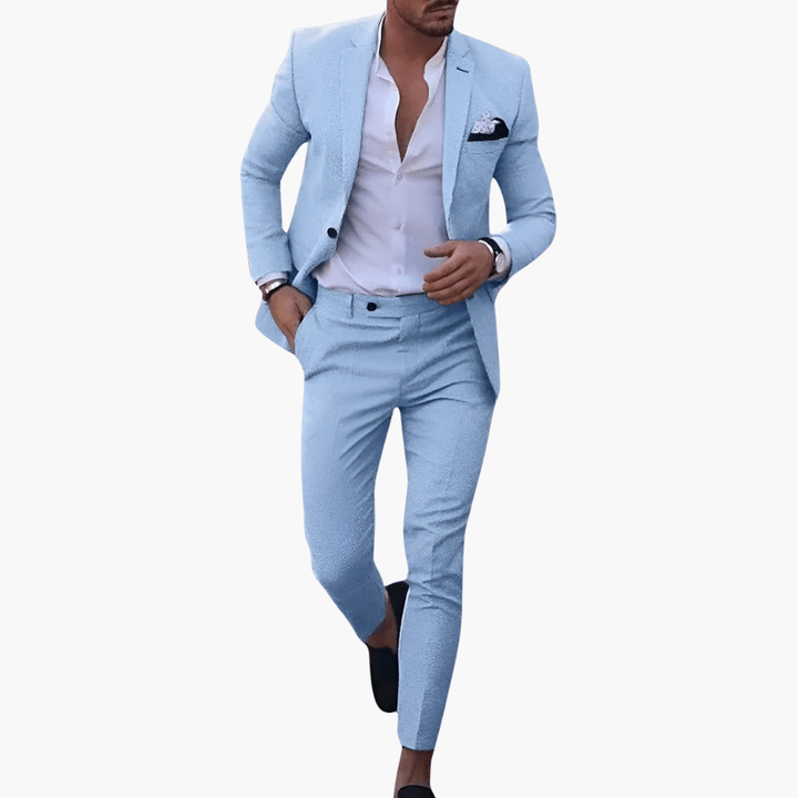Slim Fit Blazer and Trousers Set for Men