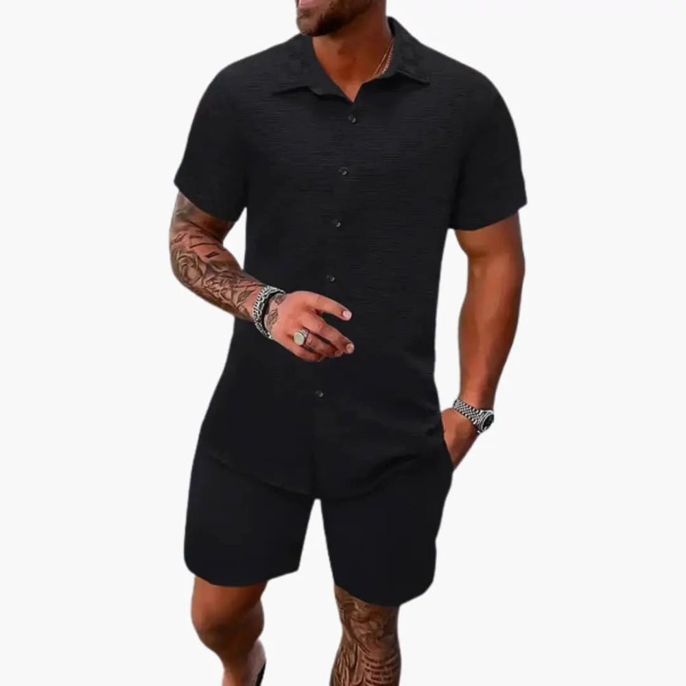 Short Sleeve Polo and Shorts Set for Men