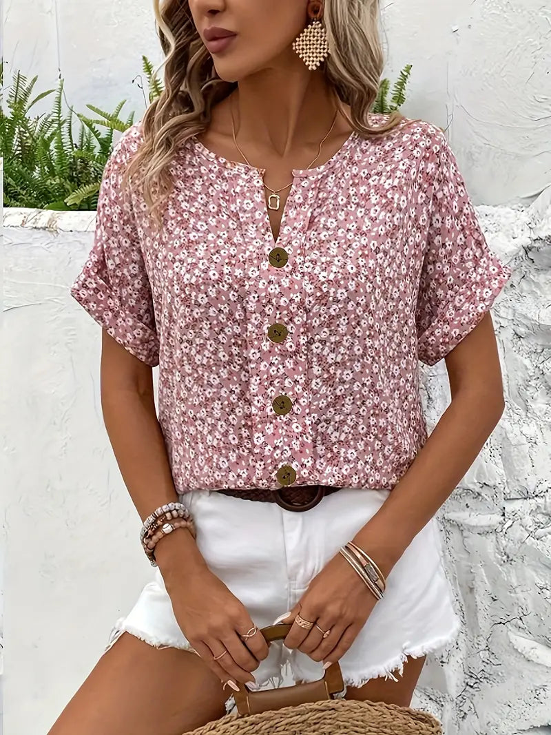 Floral Print Lightweight Blouse for Women