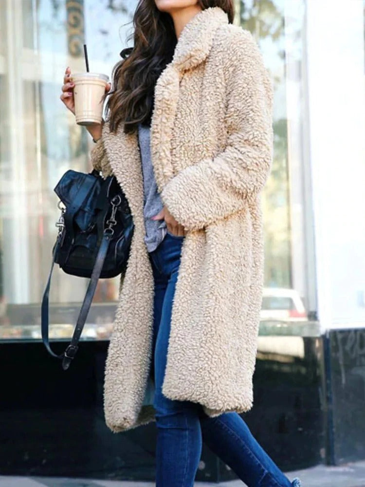 Long Fleece Teddy Coat for Women