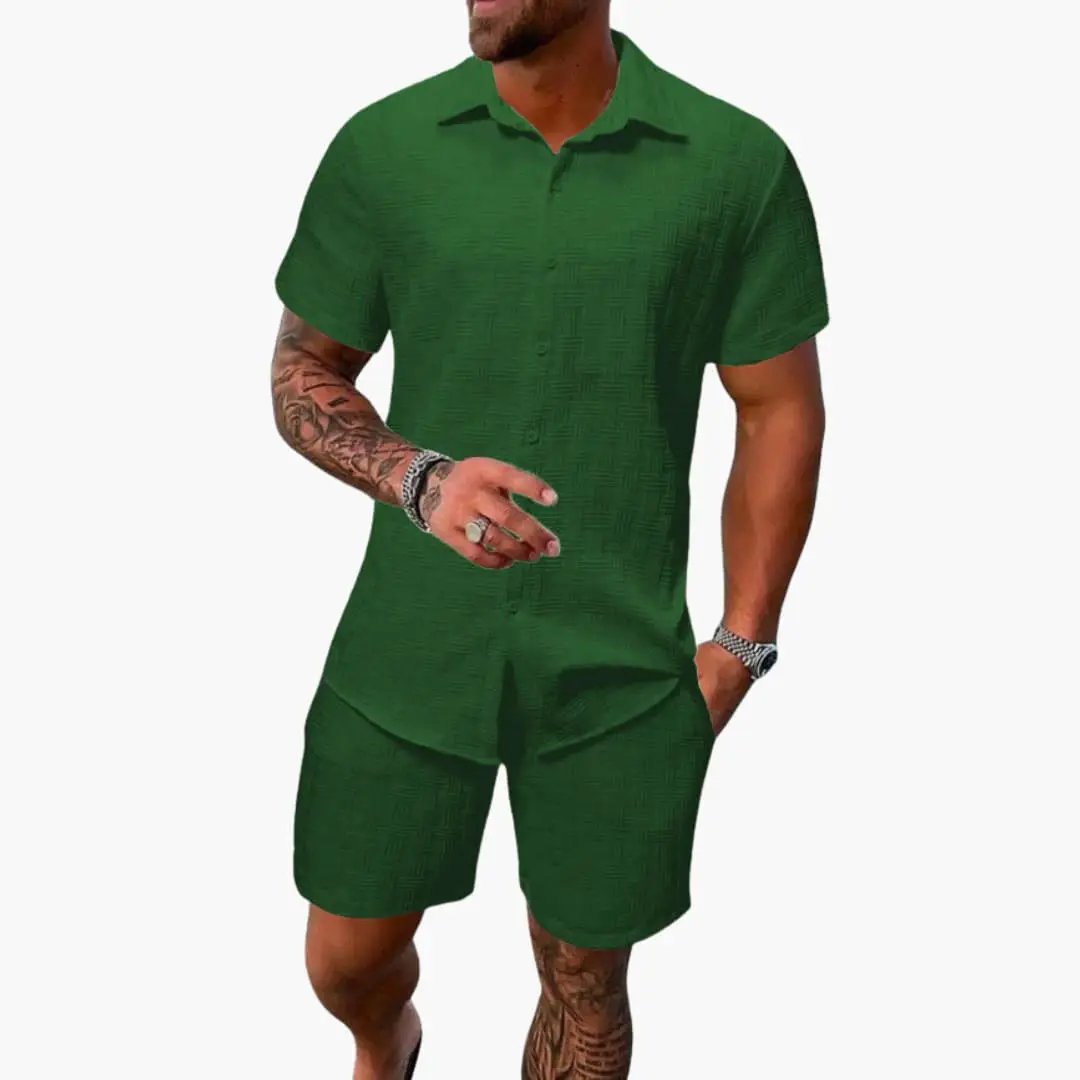 Short Sleeve Polo and Shorts Set for Men
