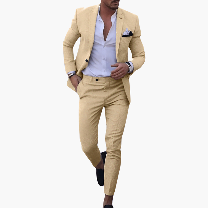 Slim Fit Blazer and Trousers Set for Men