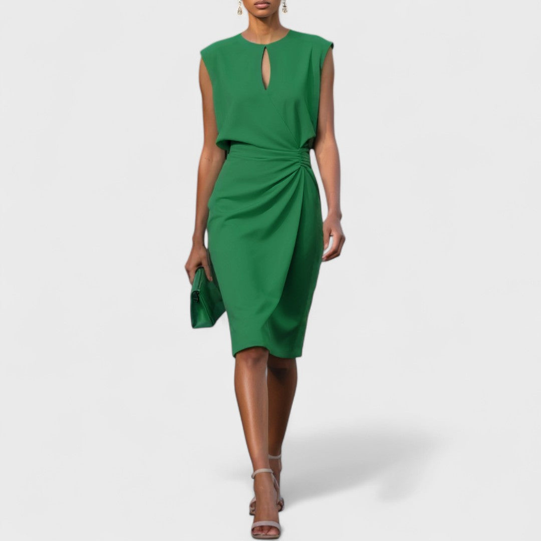 Draped Sleeveless Midi Dress for Women