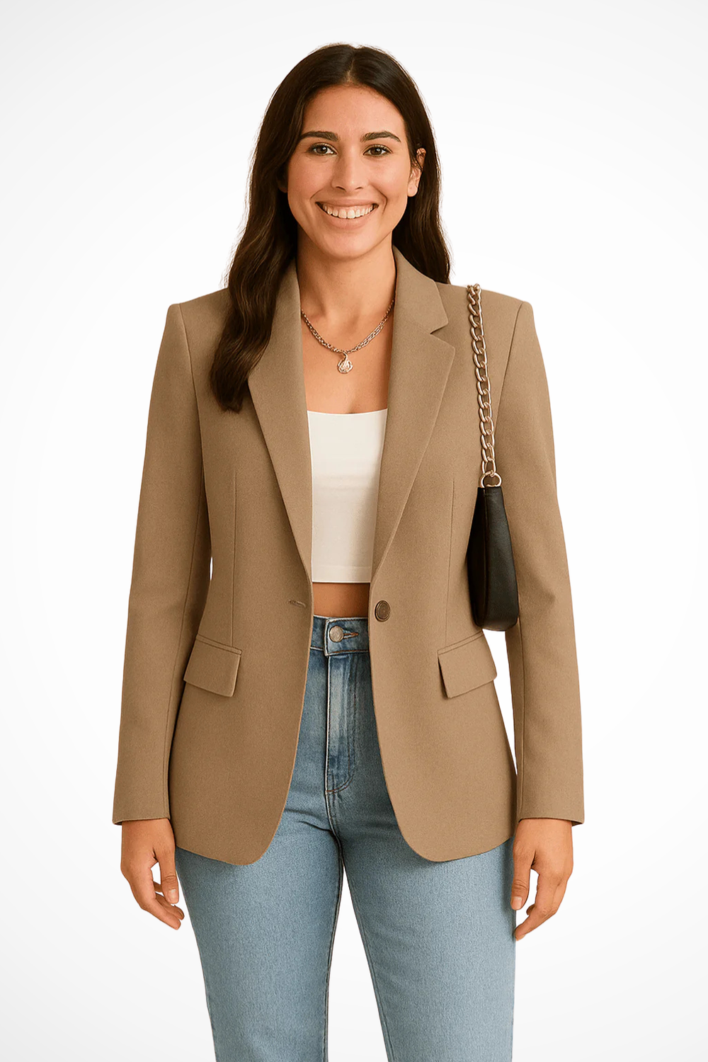 Tailored Single-Breasted Blazer for Women