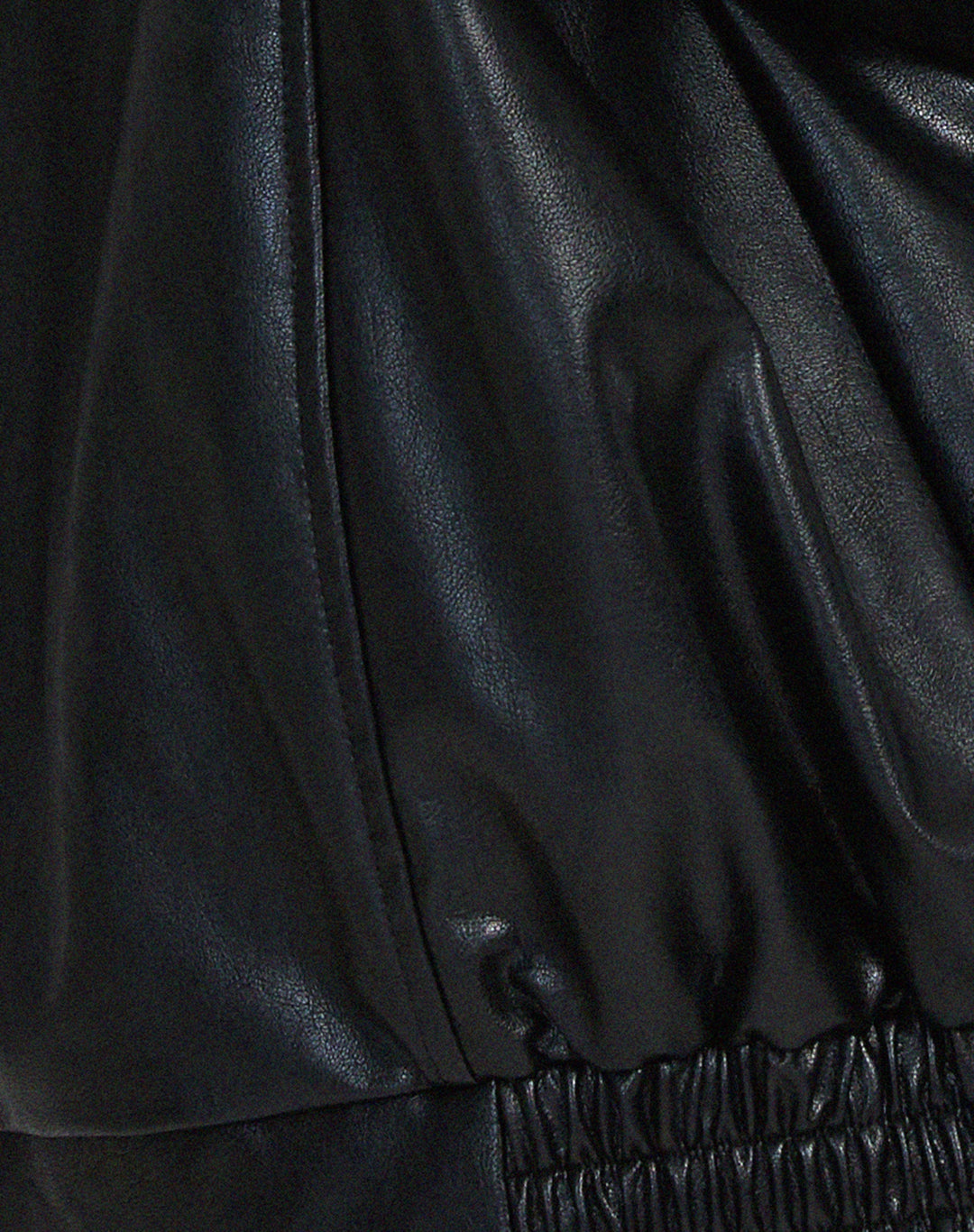 Oversized Faux Leather Zip Jacket for Women