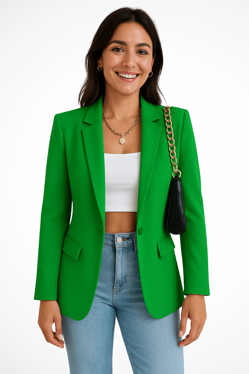 Tailored Single-Breasted Blazer for Women