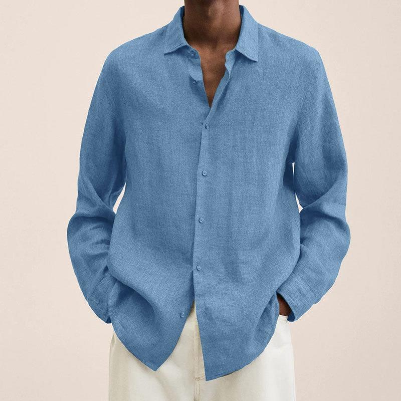 Long Sleeve Linen Casual Shirt for Men