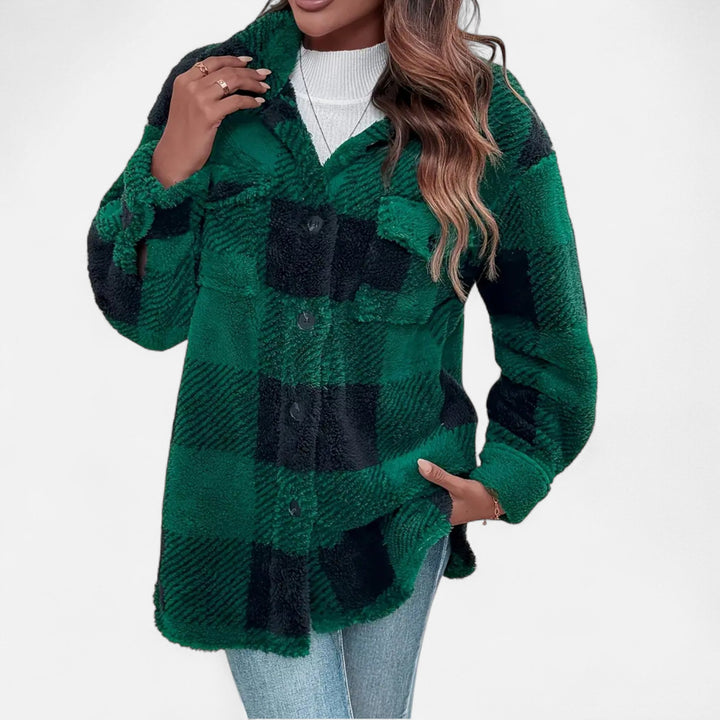 Plaid Oversized Button-Up Shacket for Women